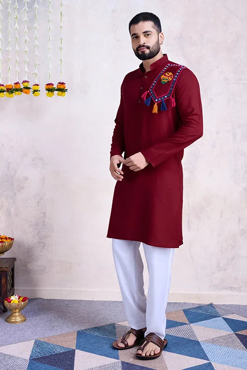 Maroon Color Festival Wear Men&