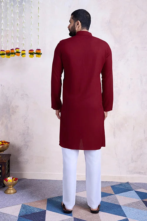 Maroon Color Festival Wear Men&