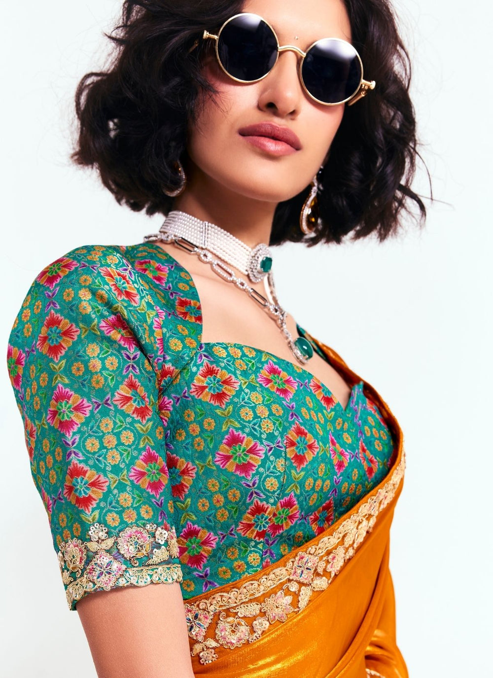 Orange Pure Soft Fancy Febric Party Wear Premium Saree
