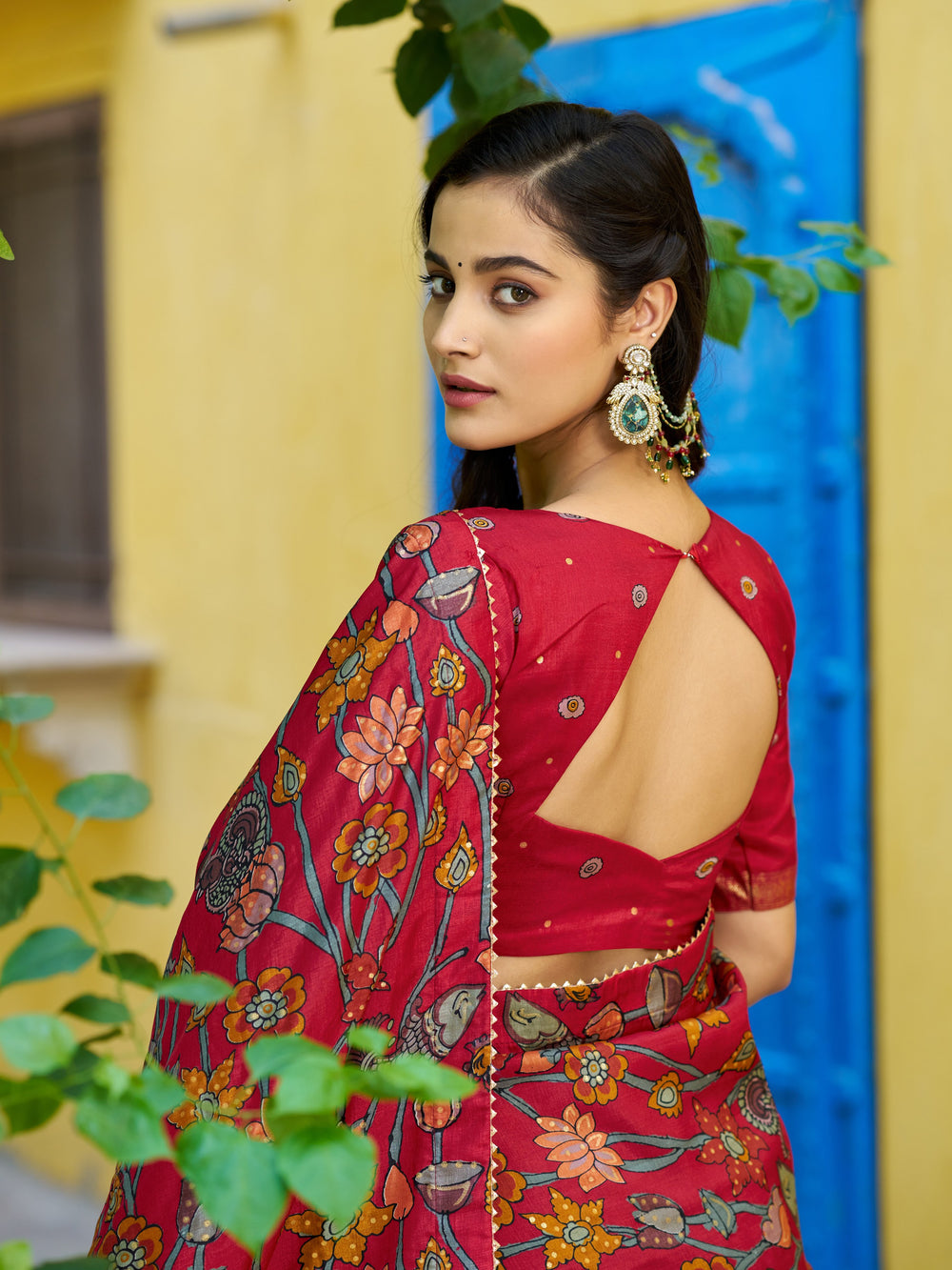 Sea Green Pure Tasar Silk Kalamkari Print With Foil Work Lehenga Choli