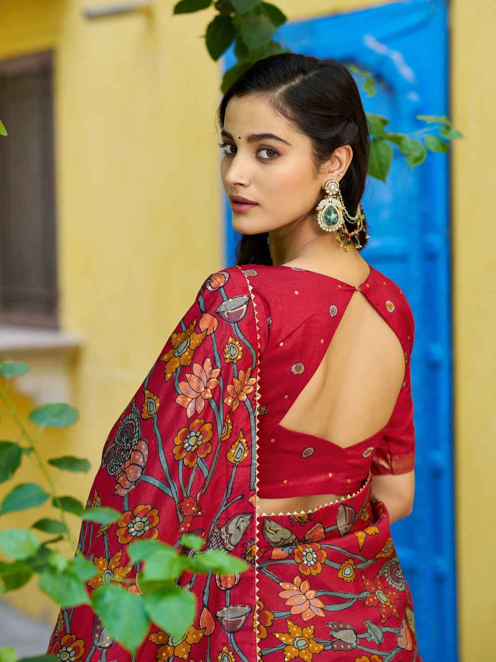 Sea Green Pure Tasar Silk Kalamkari Print With Foil Work Lehenga Choli