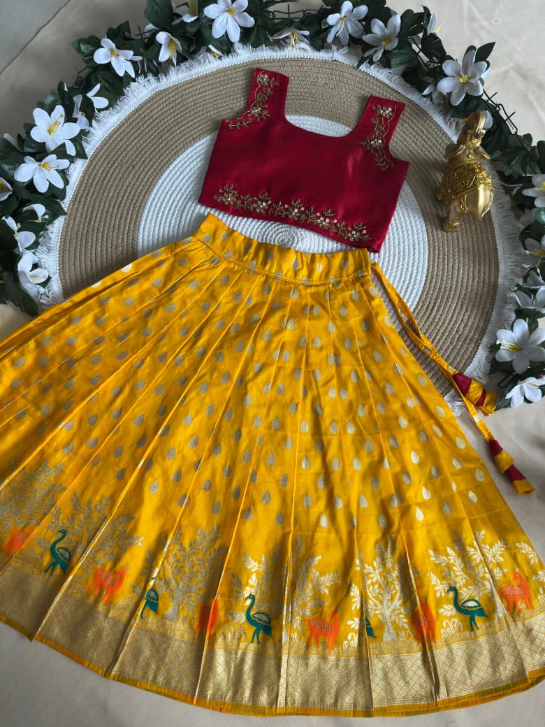 Pure Silk Kids Lehenga Choli