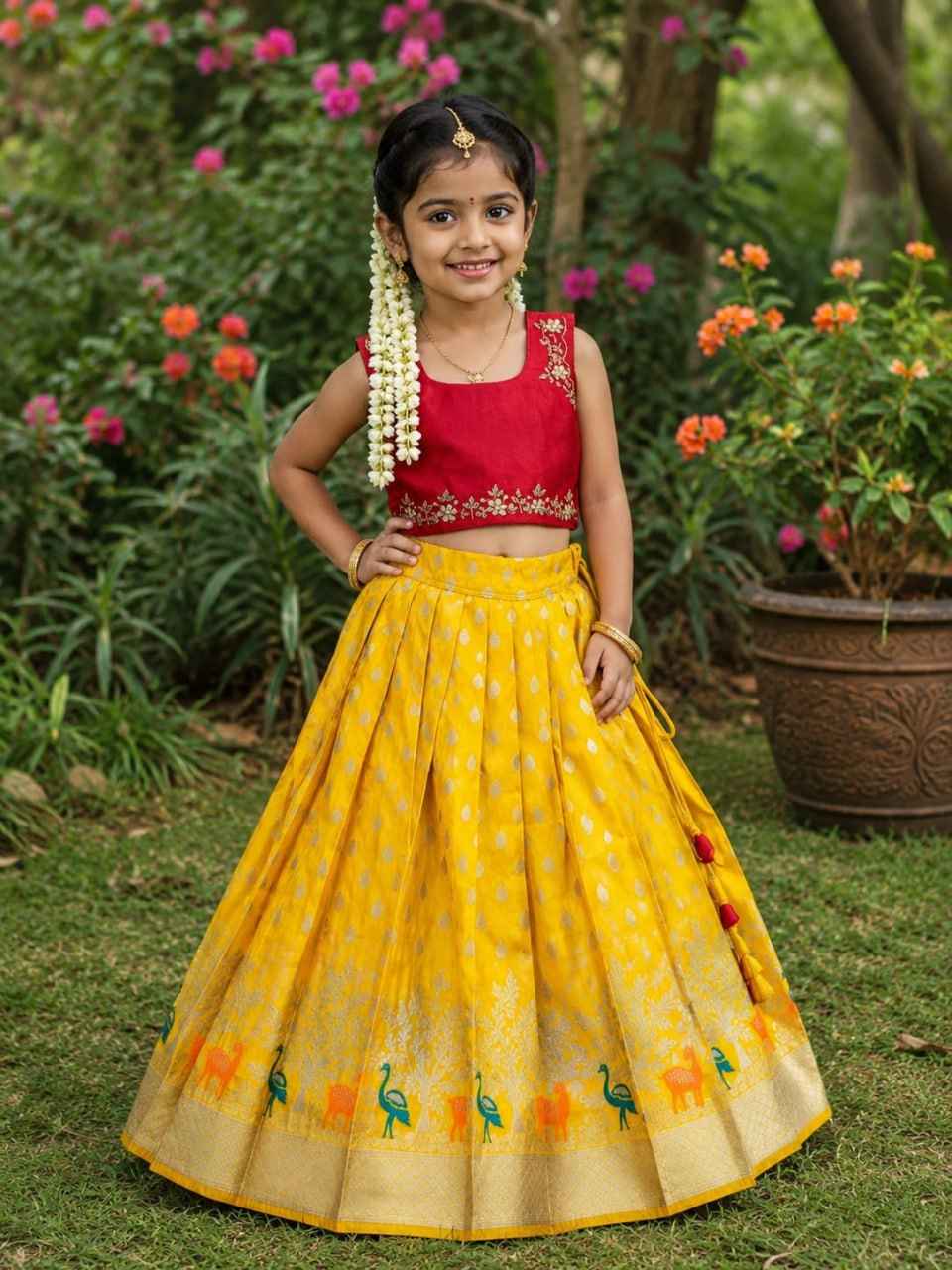 Pure Silk Kids Lehenga Choli