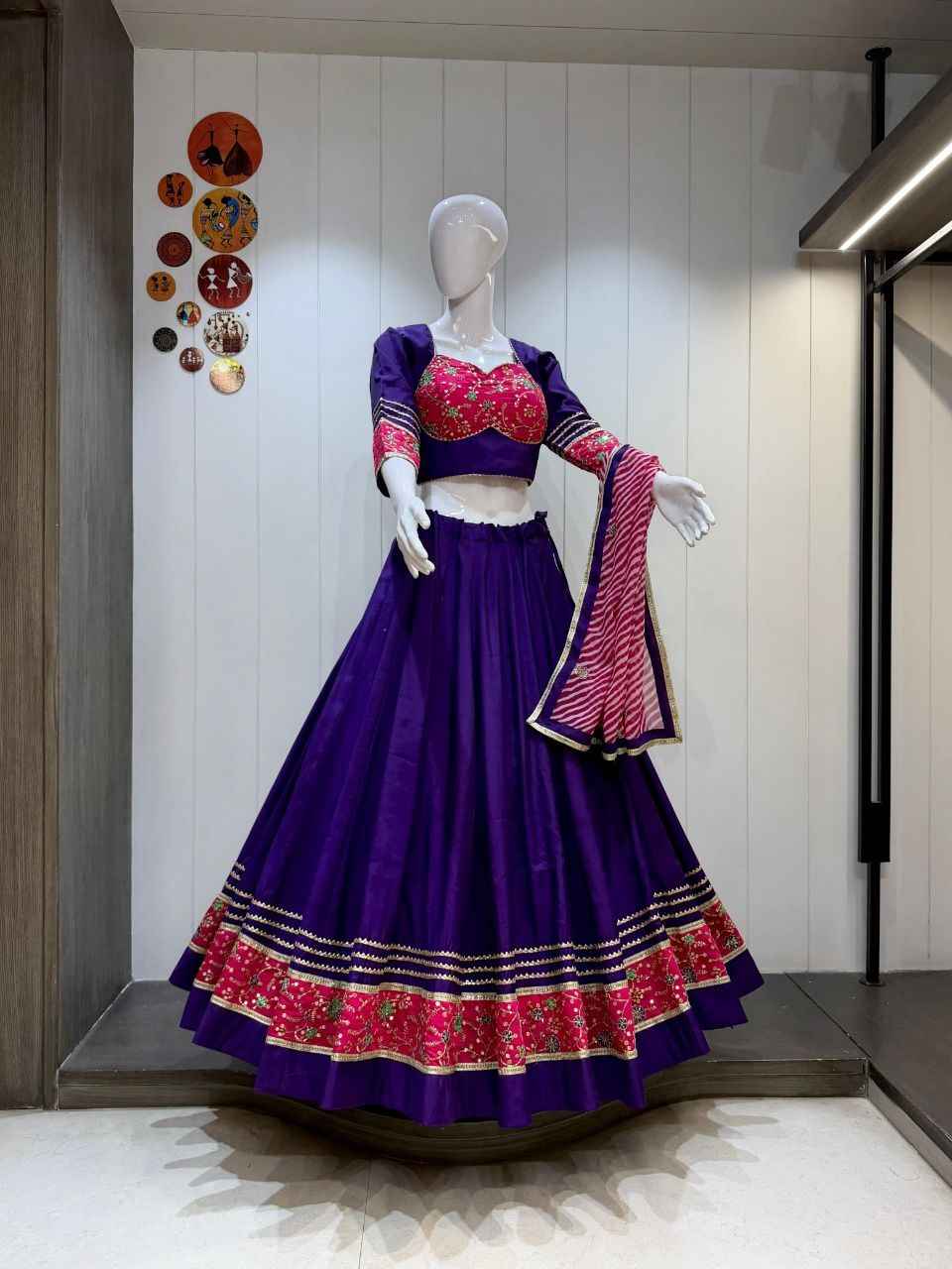 Purple & Pink Designer Navratri Chaniya Choli with 8 Meter Flare