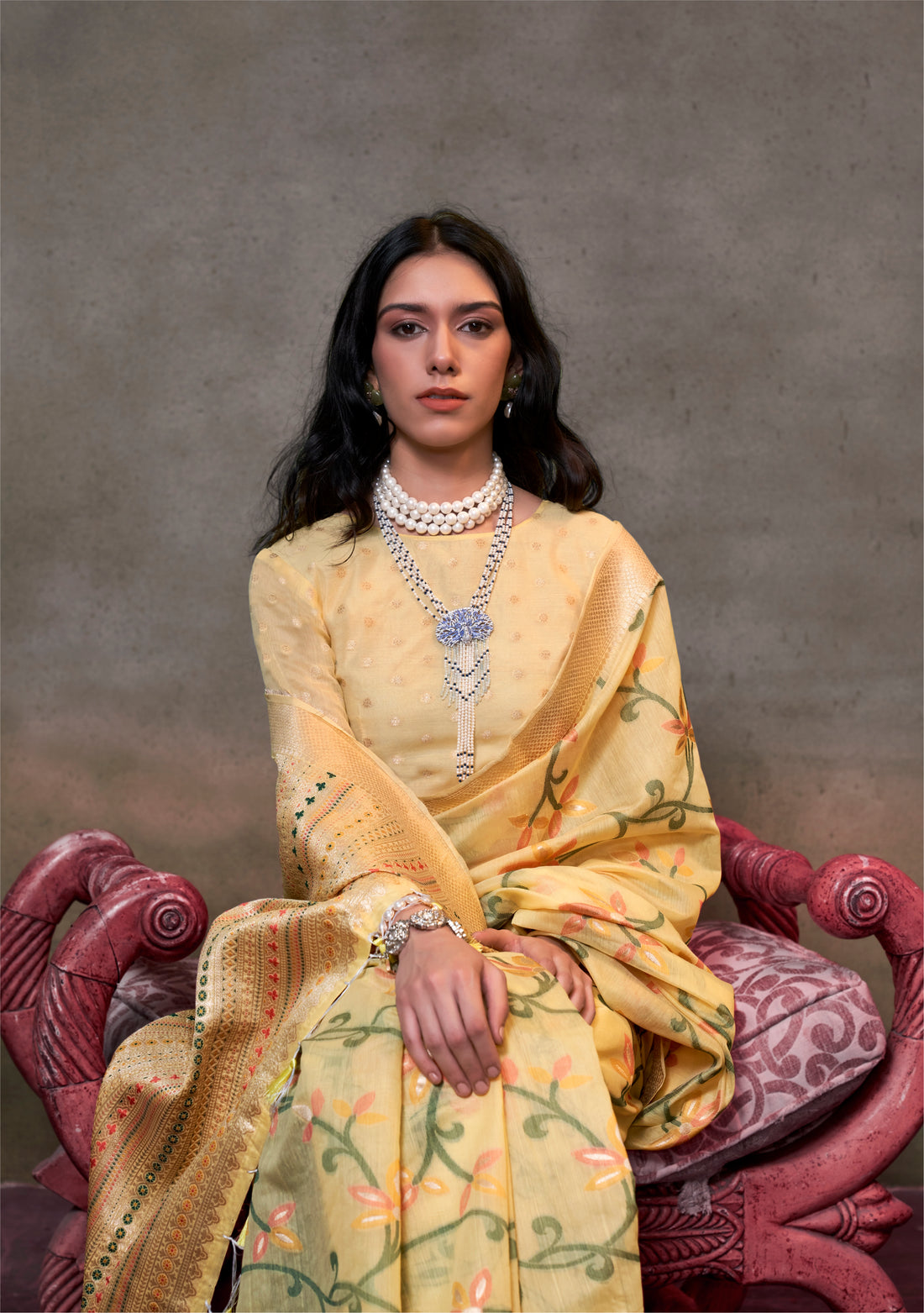 Beautiful Designer Festive Wear Jamadani Handwoven Cotton Saree