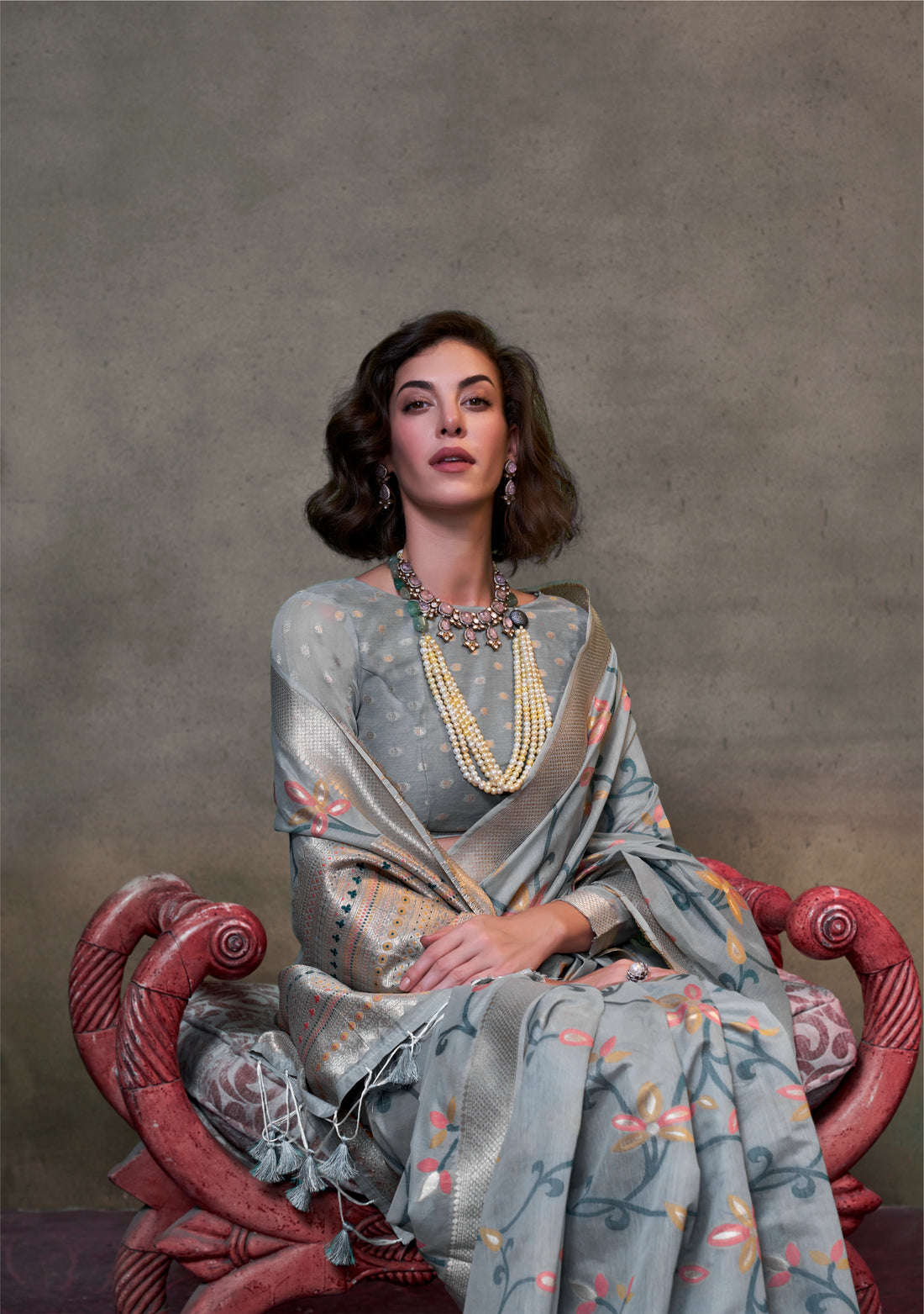 Beautiful Designer Festive Wear Jamadani Handwoven Cotton Saree