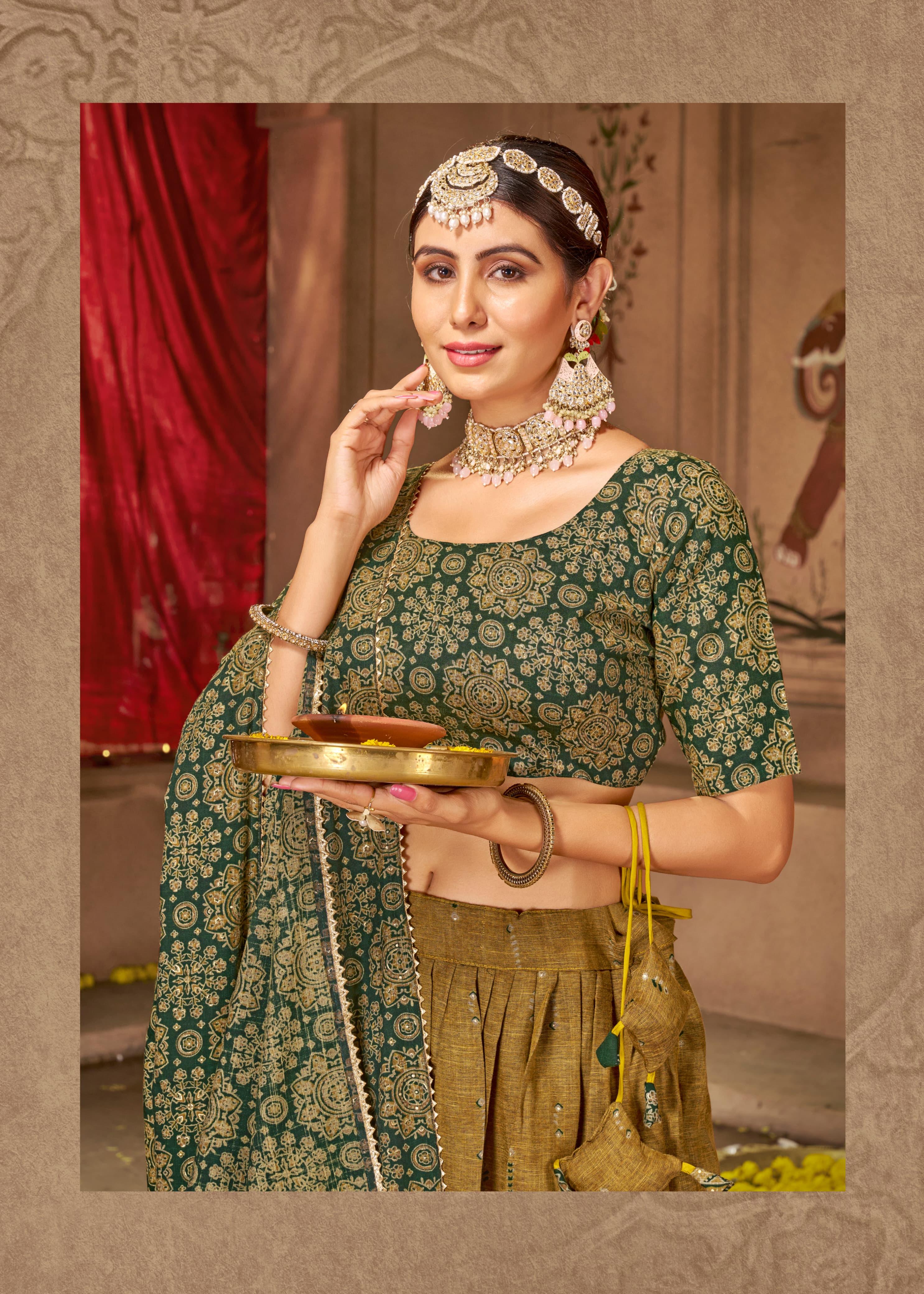 Beautiful Traditional Shubharambh Cotton Lehenga Choli - Anant Exports