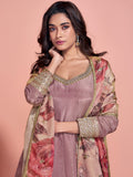 Mauve Purple Heavy Embroidered Anarkali Suit