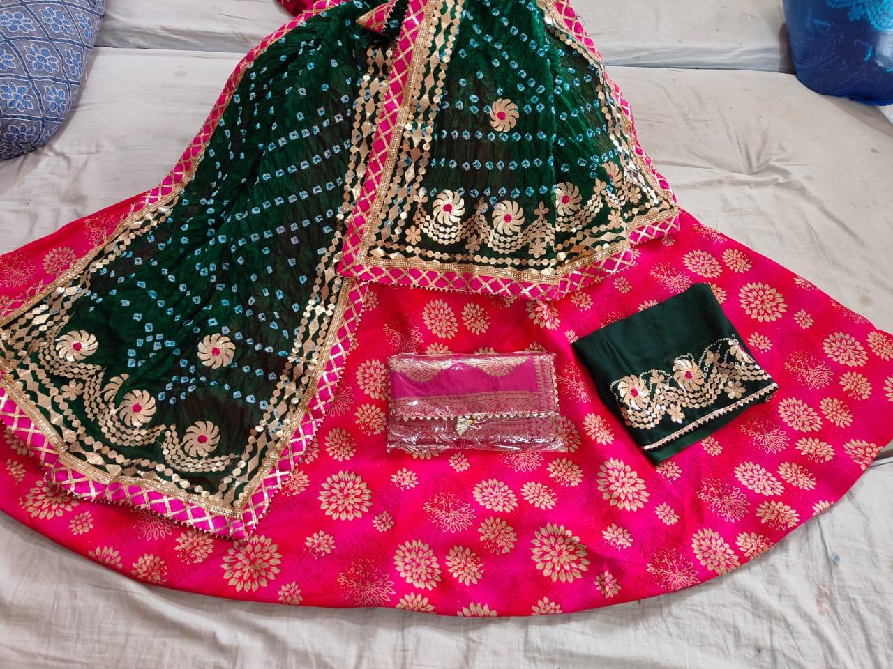 Beautiful Rajsthani Traditional Brocade Silk Lahenga - Anant Exports