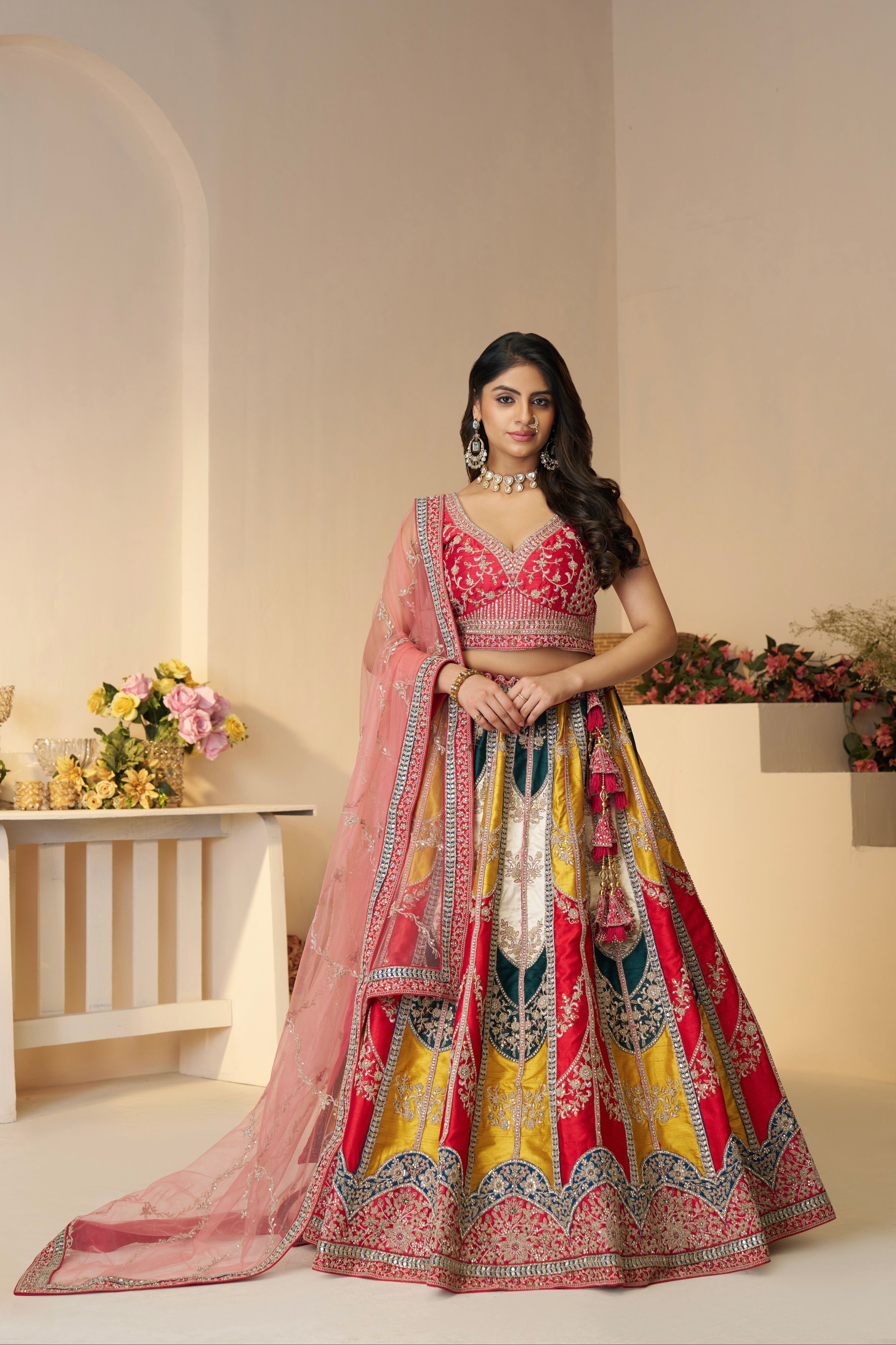 Traditional Silk Wedding Lehenga Set