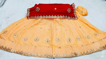 Rajsthani Traditional Rajputi Pure Organza Butti Work Lehenga Choli