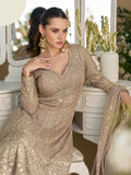 Luxury Beige Heavy Embroidered Palazzo Suit