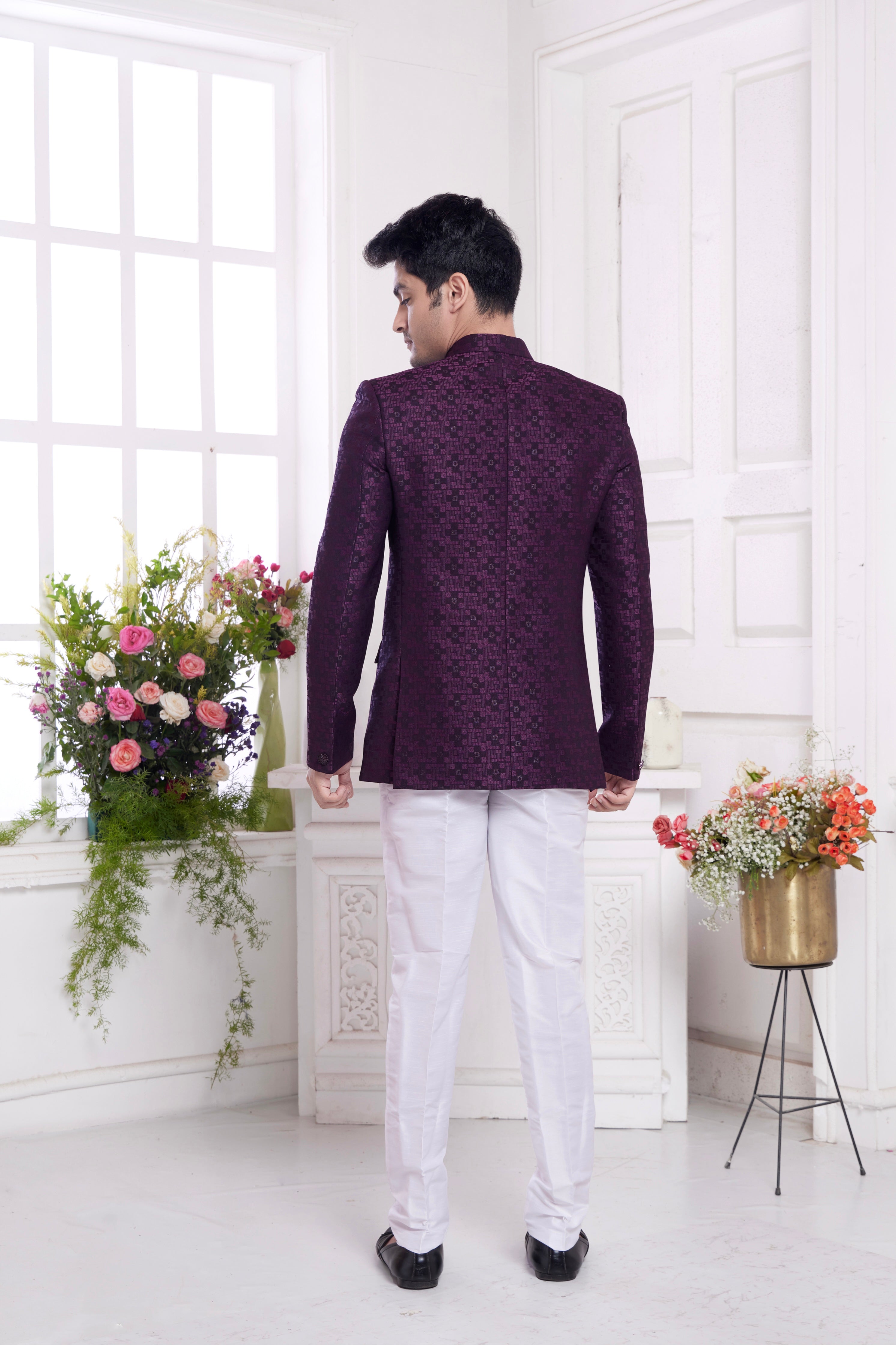 Groom wear jodhpuri in maroon