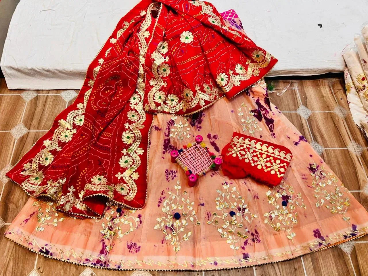 Rajasthani Traditional Georgette Gottapatti Lehenga Chunni - Anant Exports