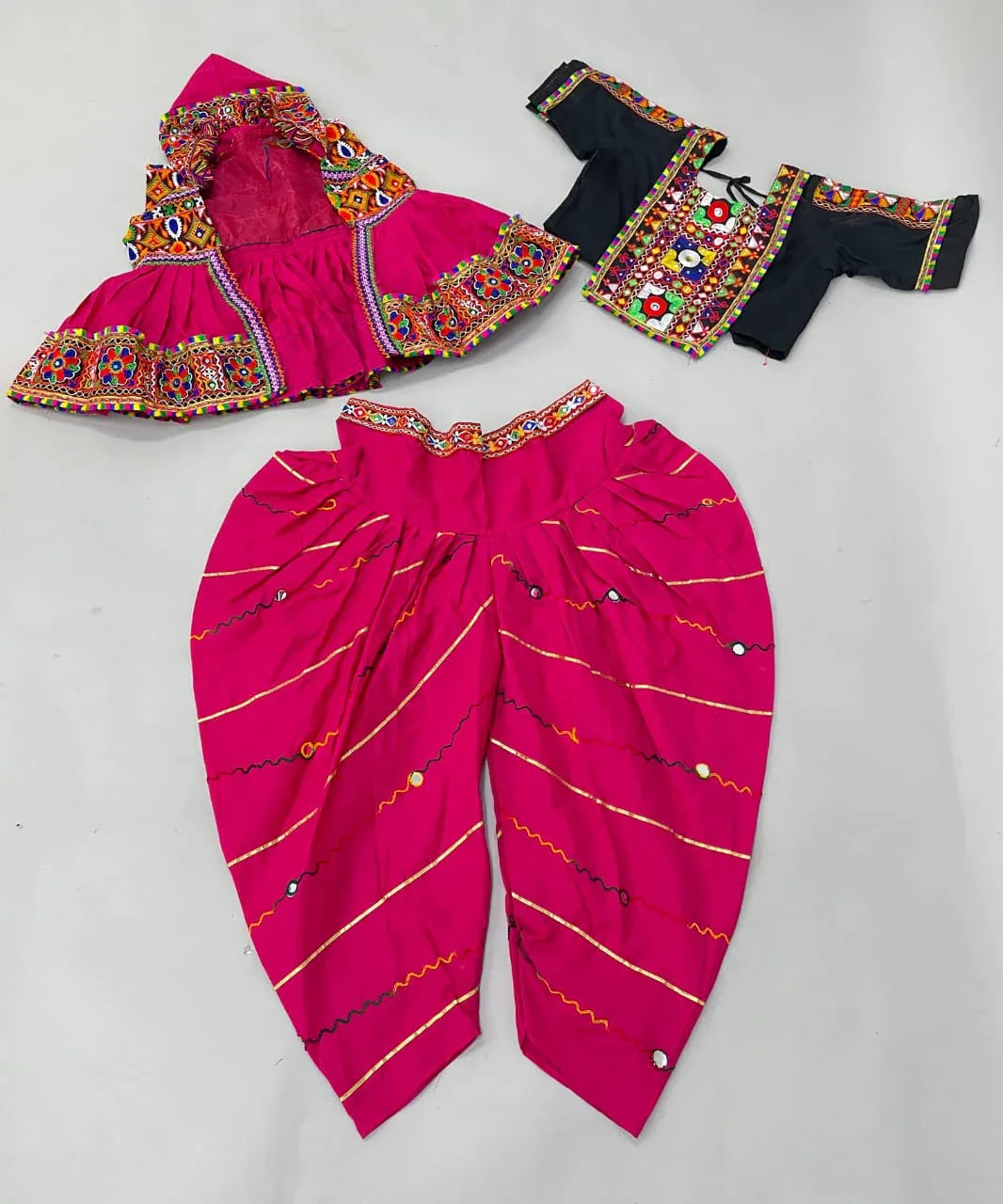 Kids Traditional Classy Dhoti, Kedia Blouse and Kedia with Cap Navratri Dress - Anant Exports
