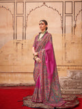 Pink & Purple Patola Silk Saree