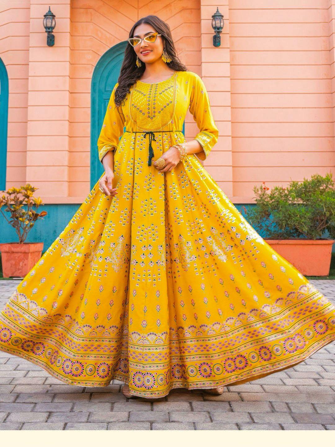 Beautiful Long Anarkali Gown Kurti Glam NX - Anant Exports
