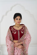 Designer pink saree for wedding and party wear