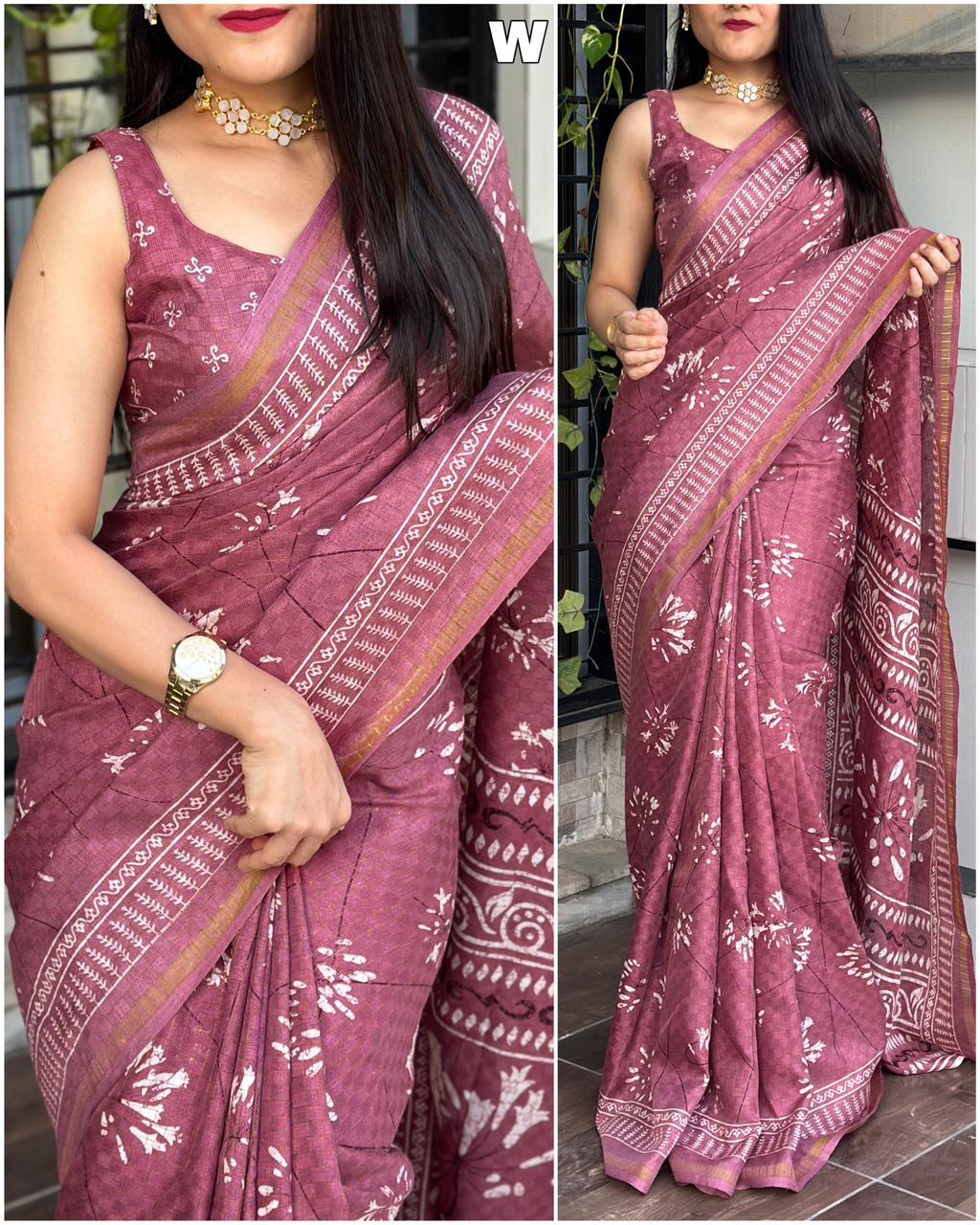 Party Wear Cotton Jute Saree - Anant Exports