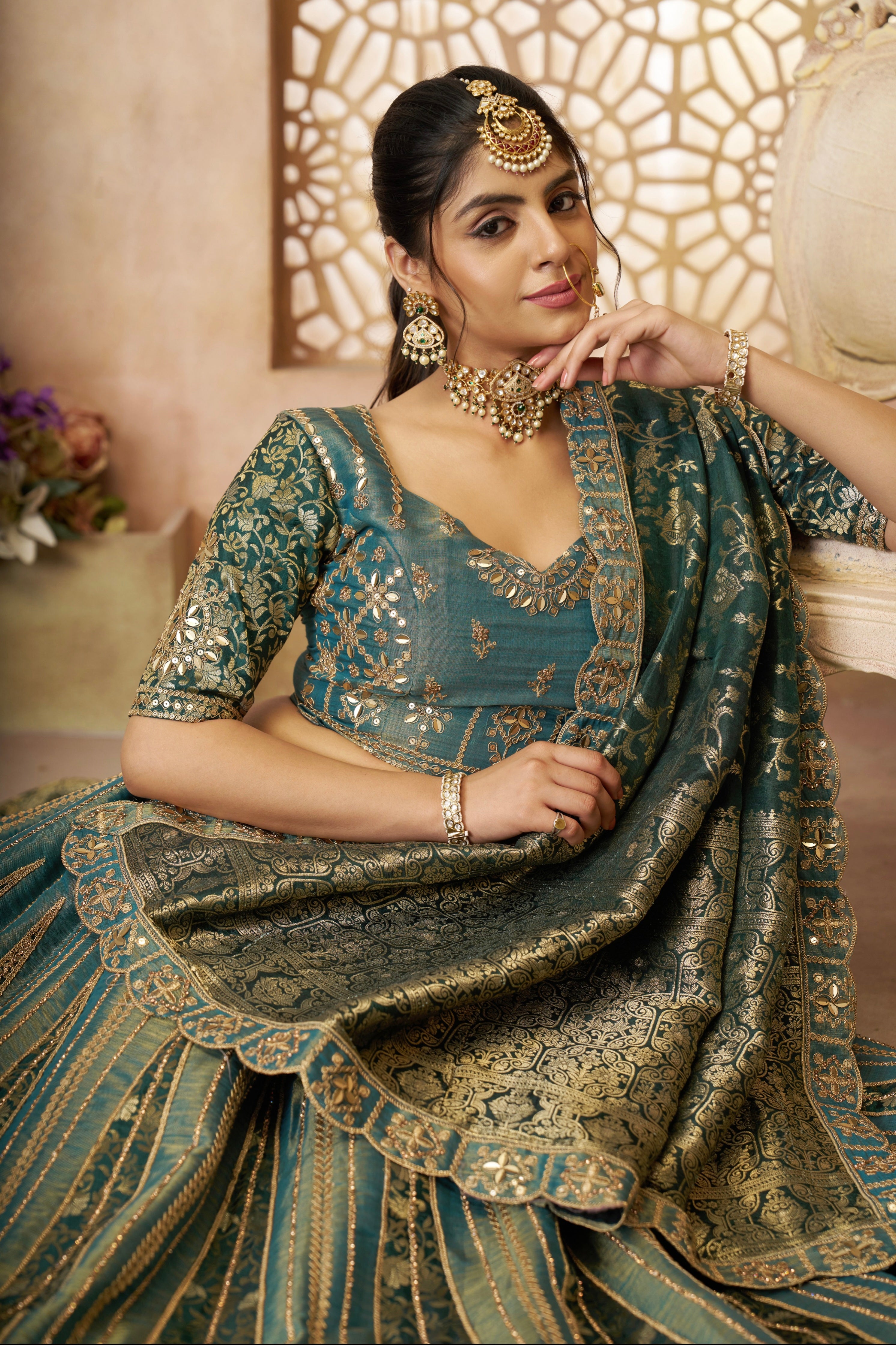 Pastel green wedding lehenga for 2025 brides