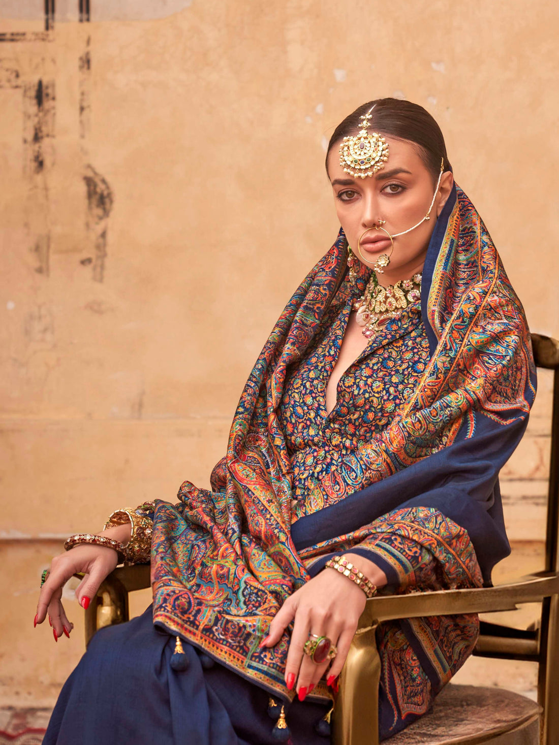 Royal Blue & Gold Patola Silk Saree