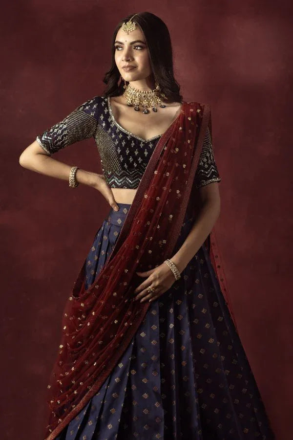 Beautiful Kanjiveram Silk Pure Zari Half Saree - Anant Exports