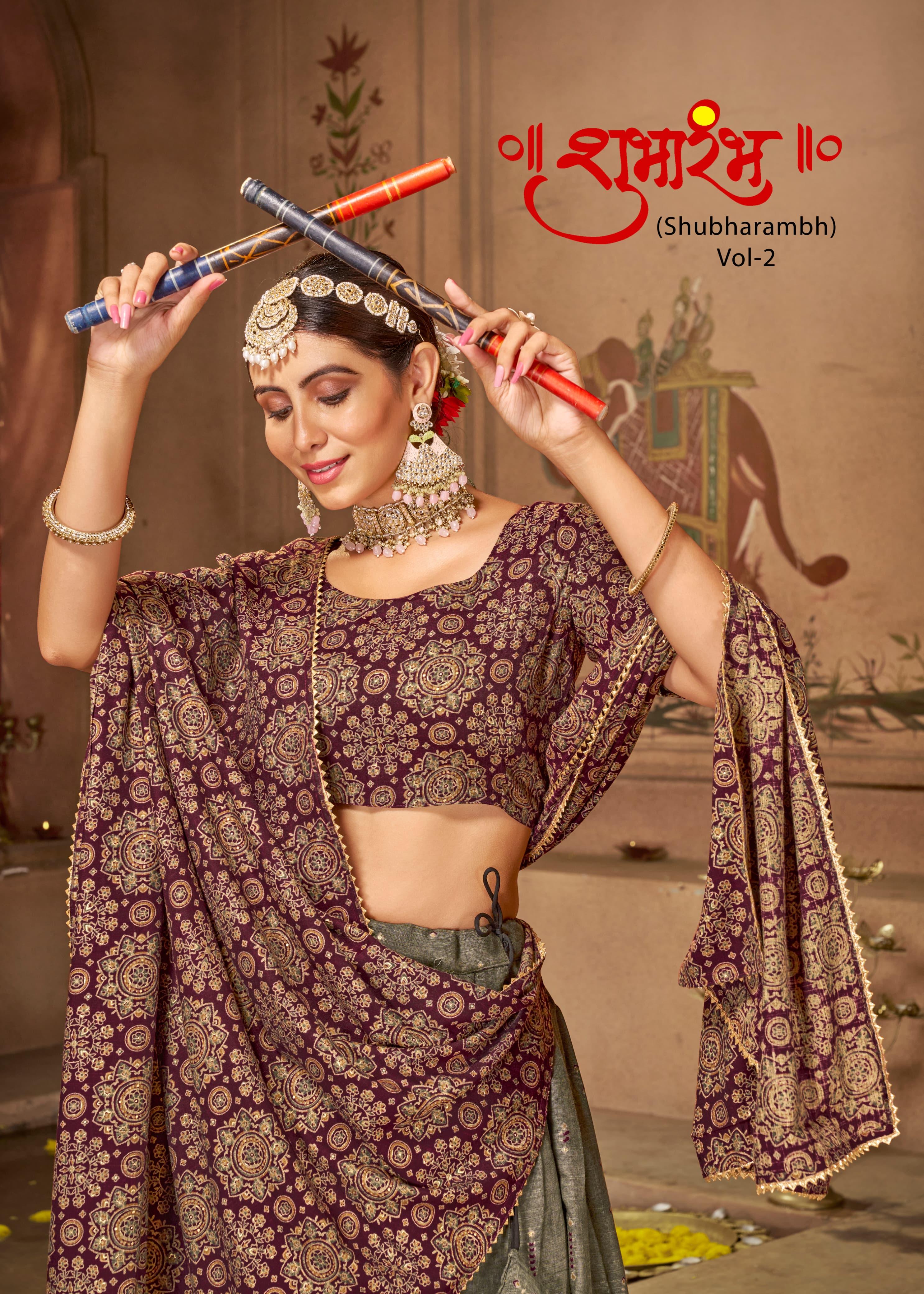 Beautiful Traditional Shubharambh Cotton Lehenga Choli - Anant Exports
