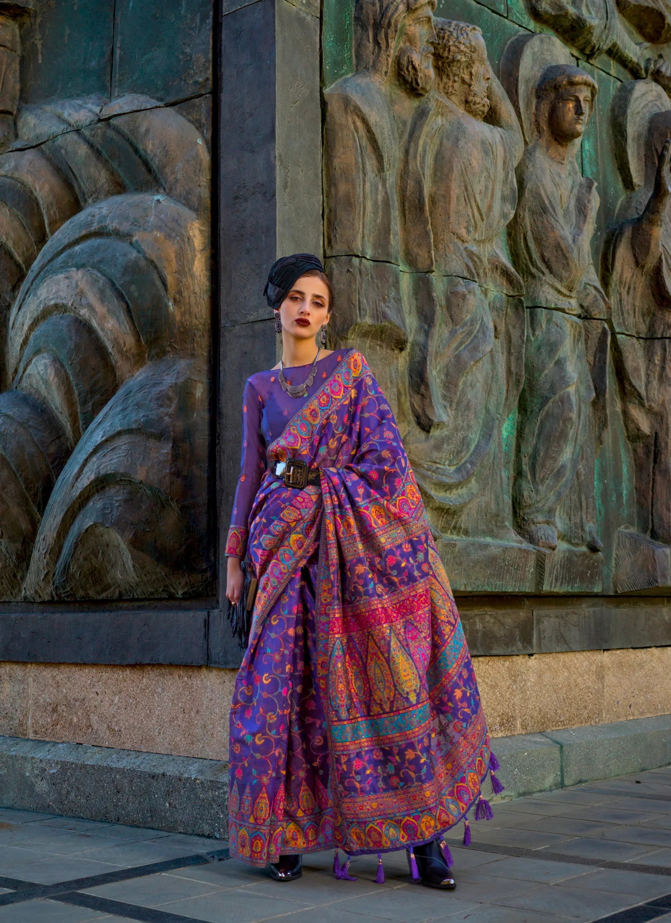 Beautiful Designer Occasion Wear Kashneer Silk Handloom Weaving Saree