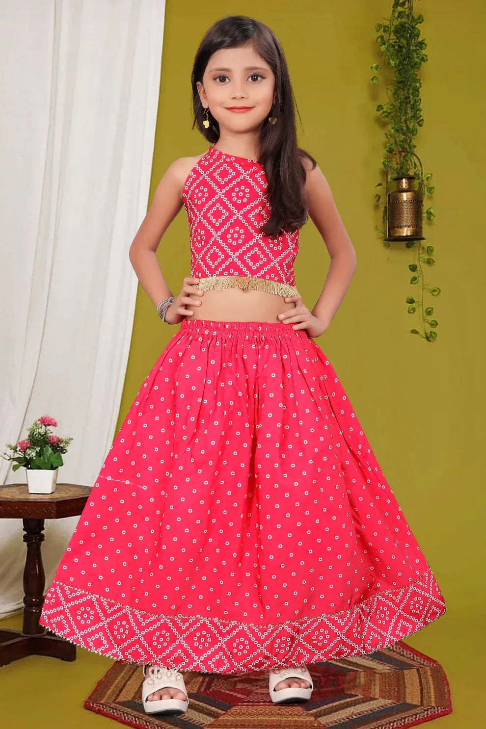 Designer Party Wear Kids Crop Top & Plazzo Dress - Anant Exports