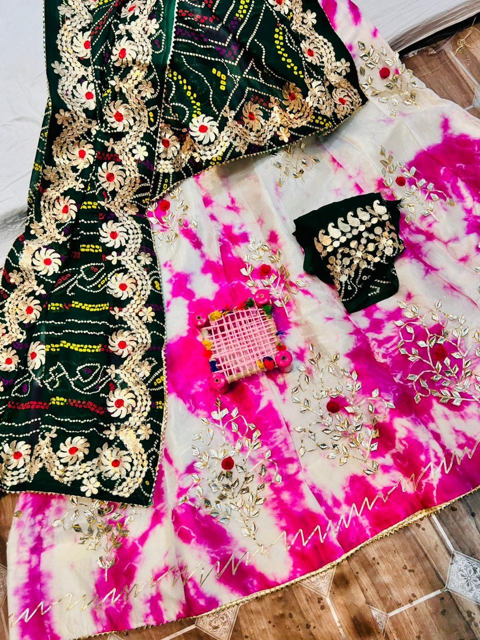 Rajasthani Traditional Georgette Gottapatti Lehenga Chunni - Anant Exports