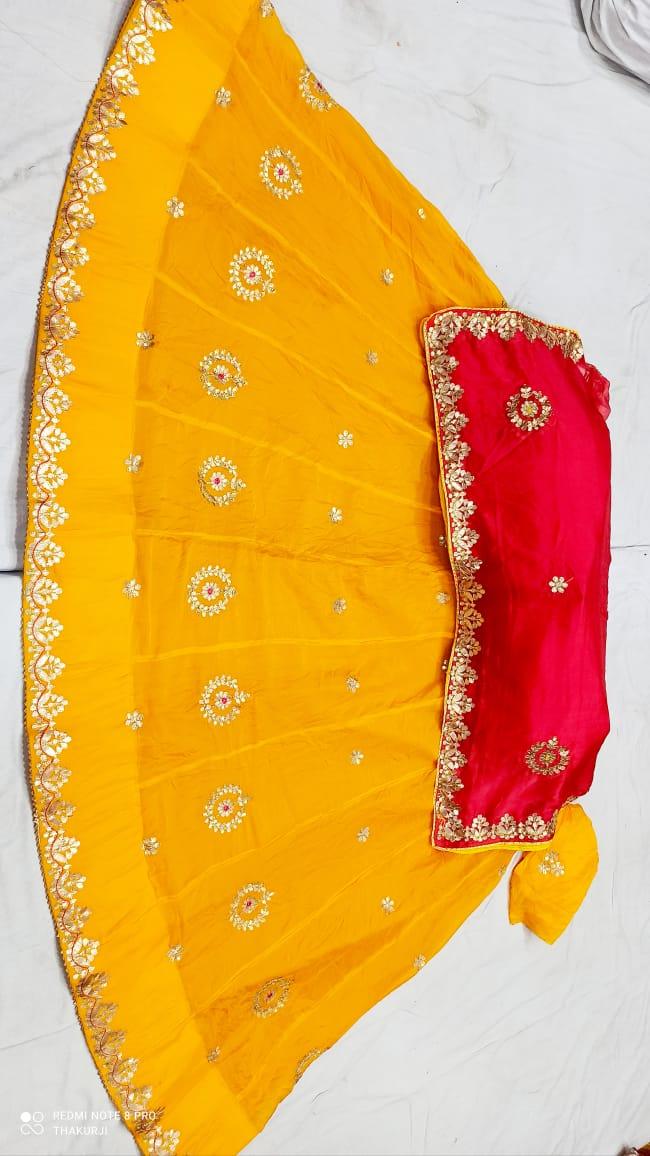 Rajsthani Traditional Rajputi Pure Organza Butti Work Lehenga Choli - Anant Exports