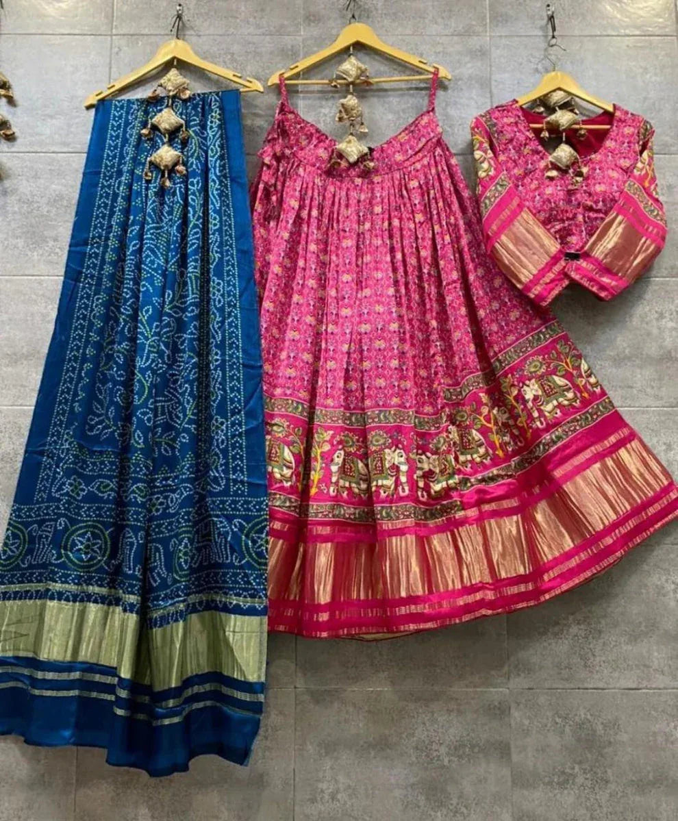 Party Wear Designer Pure Gaji Silk Chaniya Choli - Anant Exports