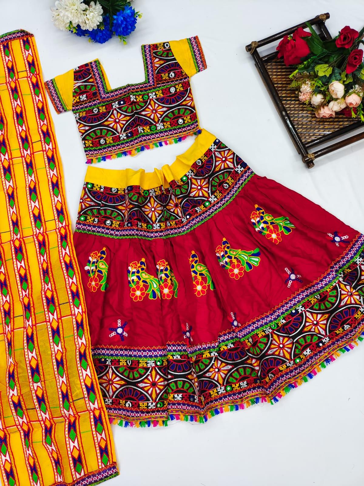Kids Traditional Dandiya Ras Navratri Kedia Lehenga Choli - Anant Exports