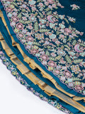 Teal Georgette Sequins and Thread Embroidery Lehenga Choli & Dupatta