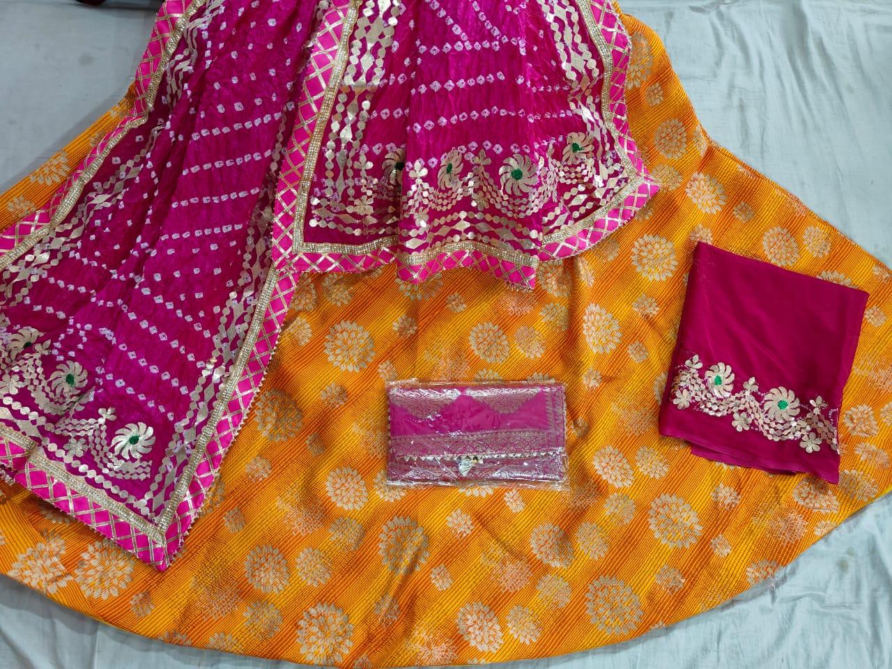 Beautiful Rajsthani Traditional Brocade Silk Lahenga - Anant Exports