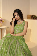 Luxury embroidered green lehenga for Indian bride