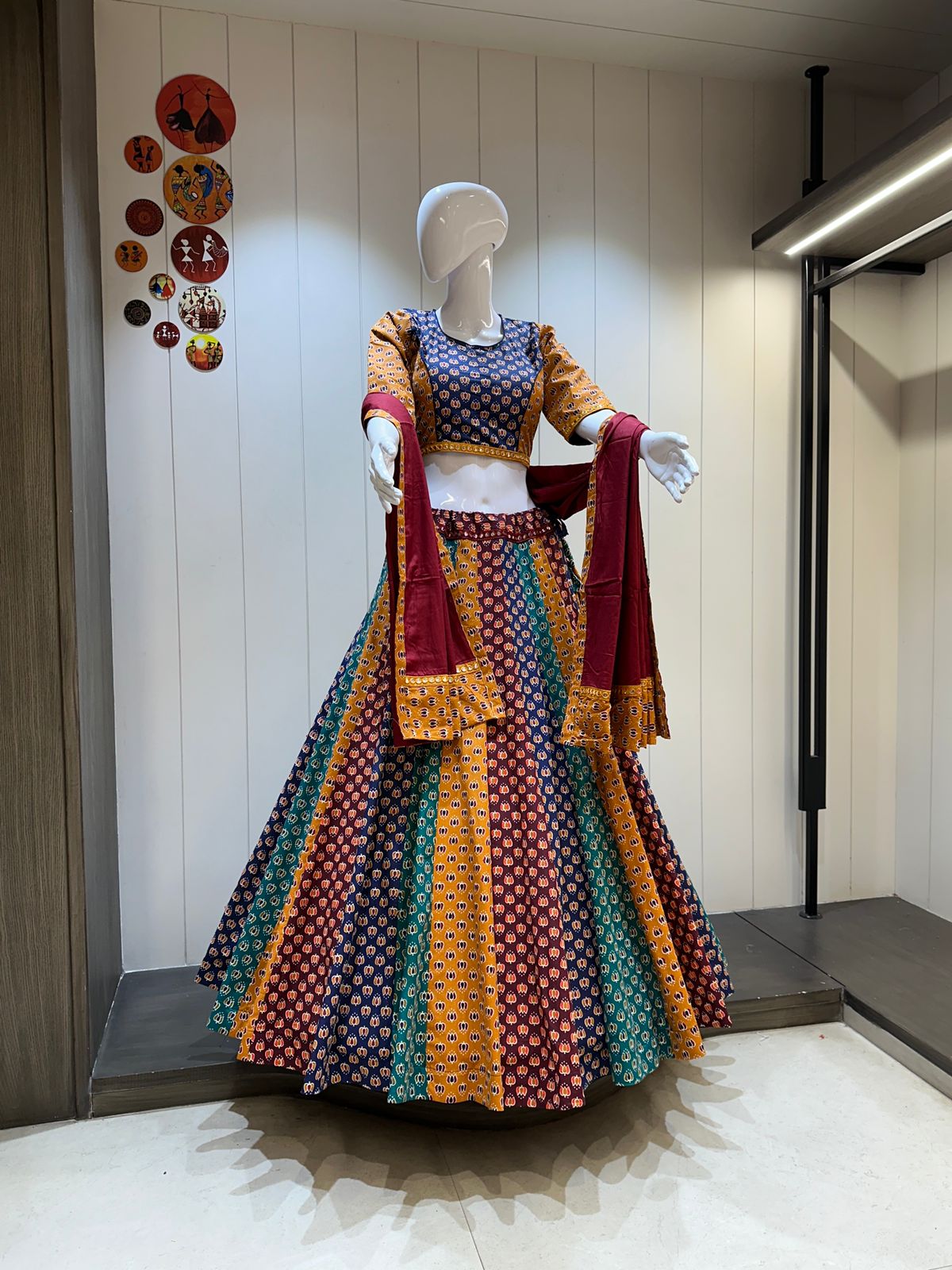 Multi-color traditional lehenga with blouse