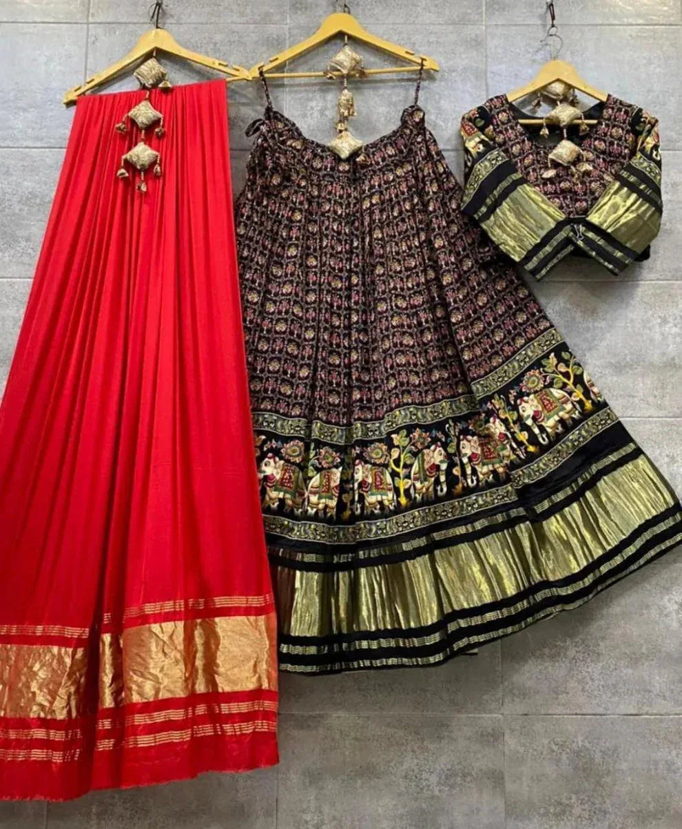 Party Wear Designer Pure Gaji Silk Chaniya Choli - Anant Exports
