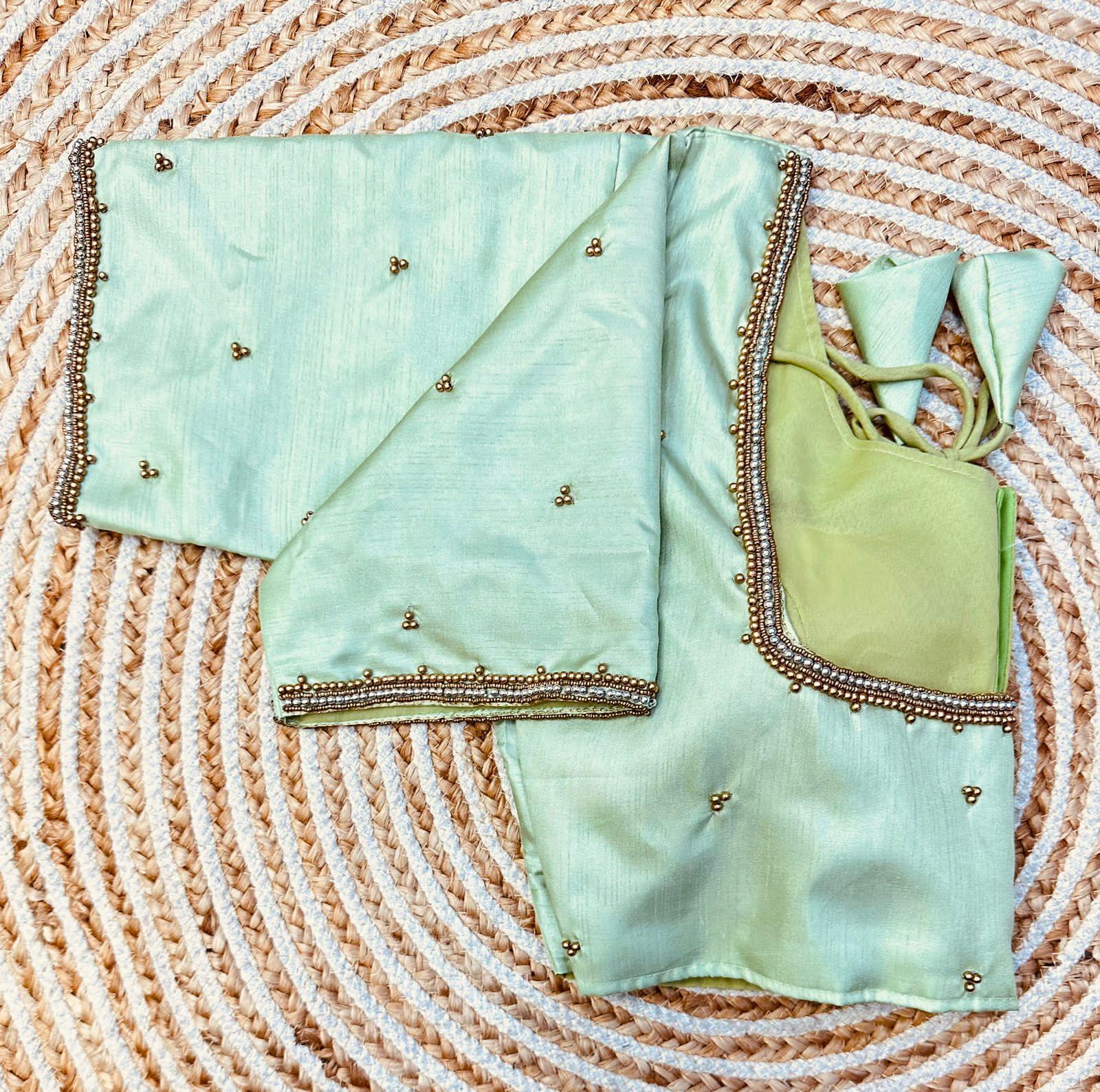 Beautiful Designer Golden Handcrafted Blouse - Anant Exports