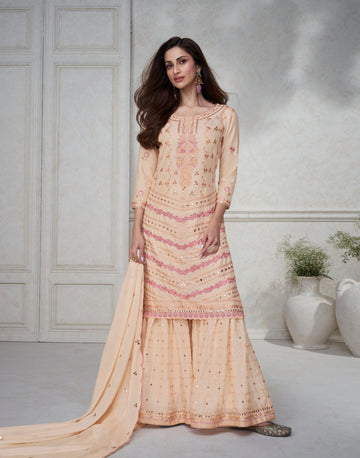 Designer Occasion Wear Premium Chinnon Silk Salwar Suit