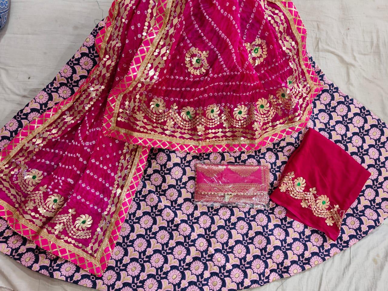 Beautiful Rajsthani Traditional Brocade Silk Lahenga - Anant Exports