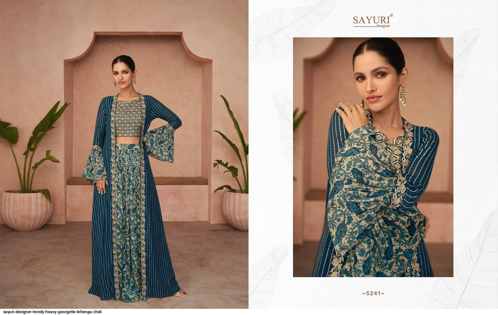 SAYURI DESIGNER TRENDY HEAVY GEORGETTE LEHENGA CHOLI D.NO 5241 - Anant Exports