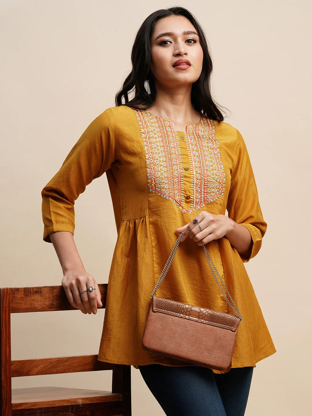 TARINI VOL 02 FANCY WESTERN SHORT TOP D.NO. T1447 - Anant Exports