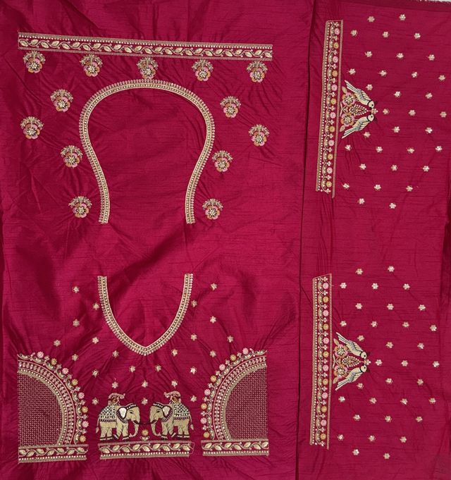 Rani Pink Pure Soft Gadwal Silk Heavy Embroidery Work Bridal Lehenga