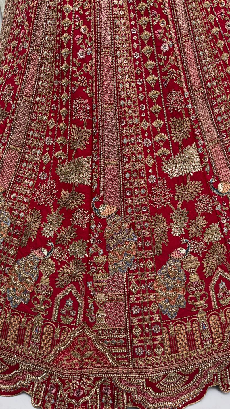 Pink Pure Soft Silk Heavy Embroidery Work Bridal Lehenga