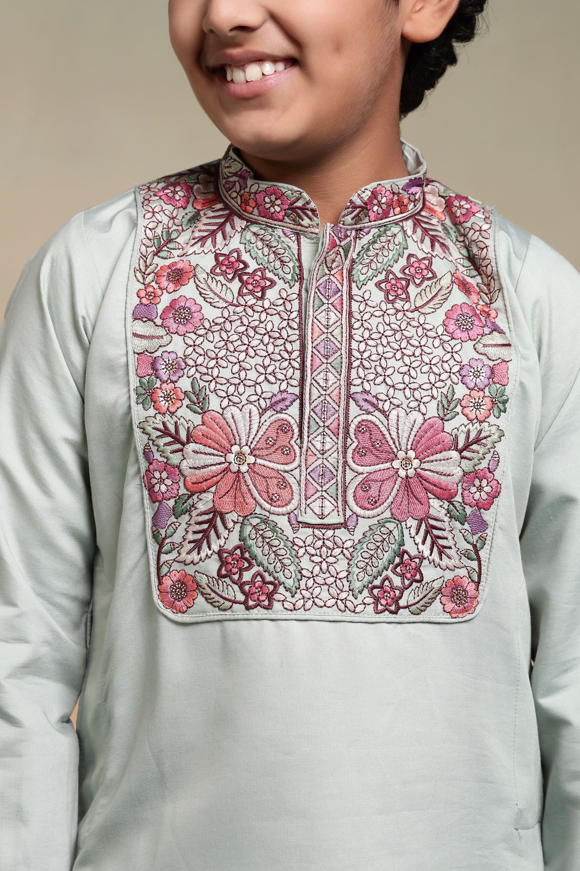 Pista Pure Viscose Silk Kids Boy Kurta Pajama