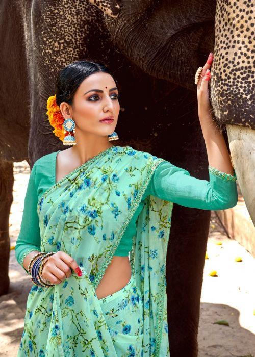 Fancy Casual Wear Chiffon Printed Sarees Collection Anant Tex Exports Private Limited