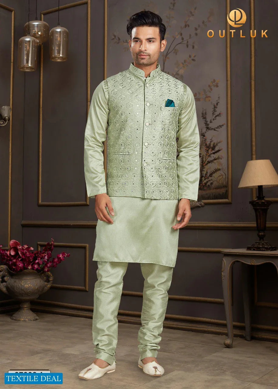 OUTLOOK VOL 67 A SILK CLASSIC LOOK KURTA WITH JACKET AND PAJAMA Anant Tex Exports Private Limited