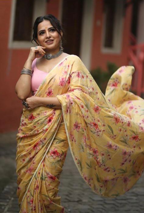 Pure Gorgette Saree Anant Tex Exports Private Limited