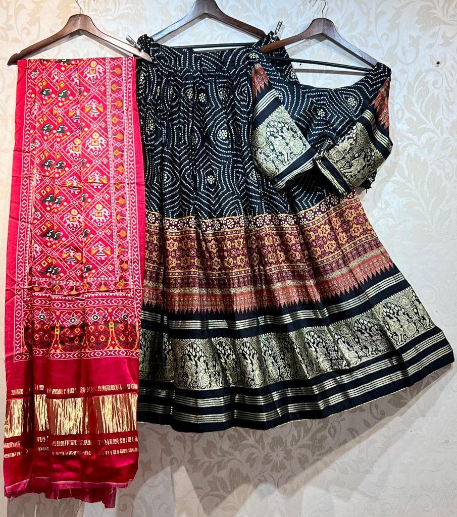 Pure Gaji Silk Chaniya Choli with Heavy Lagdi Pallu Skirt Anant Tex Exports Private Limited
